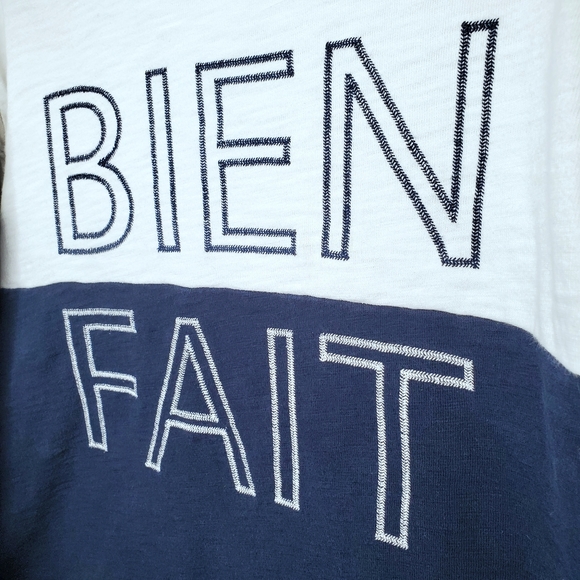 Madewell Bien Fait Pullover Sweater Blue and White - Picture 4 of 4